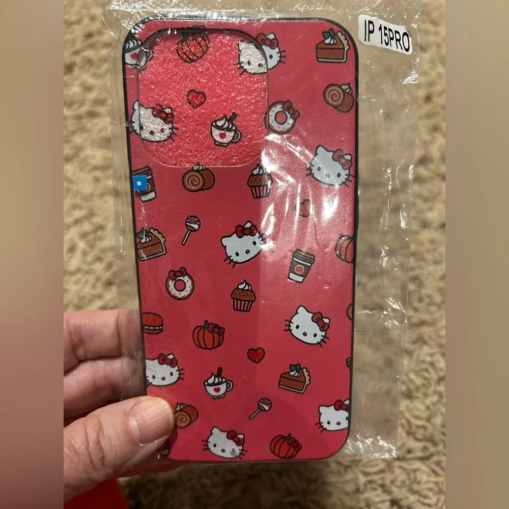 Hello Kitty Pink Dessert Pattern Phone Cover for IPhone 15 Pro